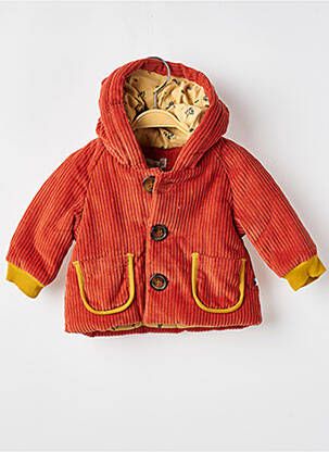 Manteau court fermeture boutonnée sur le devant a capuche orange MOULIN ROTY fille