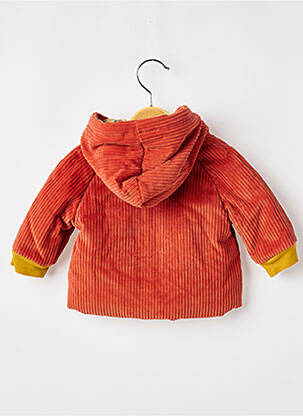 Manteau court fermeture boutonnée sur le devant a capuche orange MOULIN ROTY fille