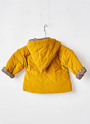 Manteau court fermeture boutonnée sur le devant a capuche jaune MOULIN ROTY fille