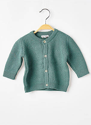 Gilet manches longues coupe droite vert MOULIN ROTY fille