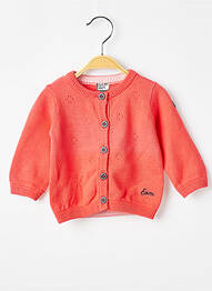 Gilet manches longues coupe droite rose ELLE EST OU LA MER fille