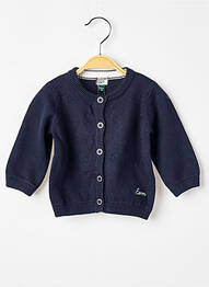 Gilet manches longues coupe droite bleu ELLE EST OU LA MER fille