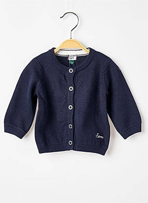 Gilet manches longues coupe droite bleu ELLE EST OU LA MER fille