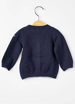 Gilet manches longues coupe droite bleu ELLE EST OU LA MER fille