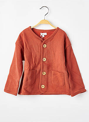 Gilet manches longues orange MOULIN ROTY pour fille