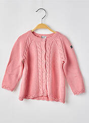 Gilet manches longues rose ELLE EST OU LA MER pour fille seconde vue