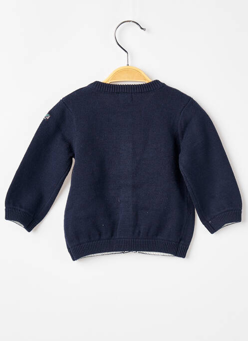 Gilet manches longues coupe droite bleu ELLE EST OU LA MER fille