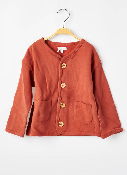 Gilet manches longues orange MOULIN ROTY pour fille