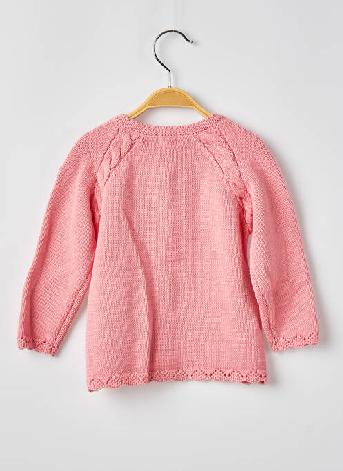 Gilet manches longues rose ELLE EST OU LA MER pour fille