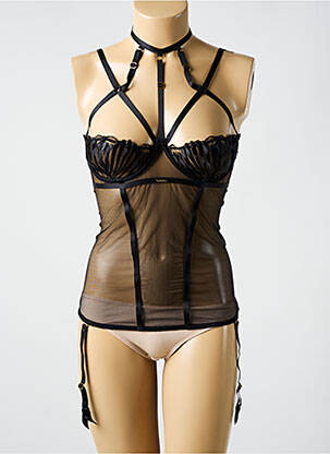 Corset broderie noir AJOUR femme