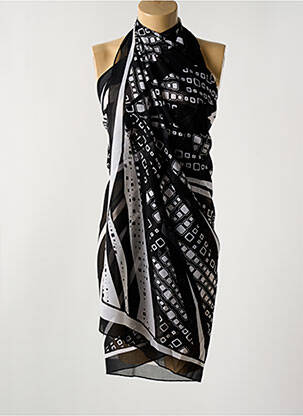 Paréo imprimé fantaisie noir MIRADONNA femme