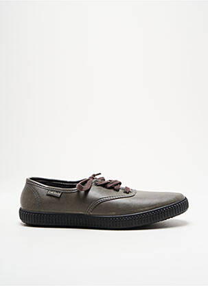 Baskets tissage satiné bout rond gris VICTORIA unisexe