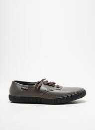 Baskets tissage satiné bout rond gris VICTORIA unisexe