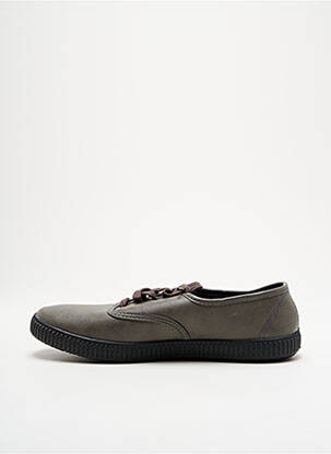 Baskets tissage satiné bout rond gris VICTORIA unisexe