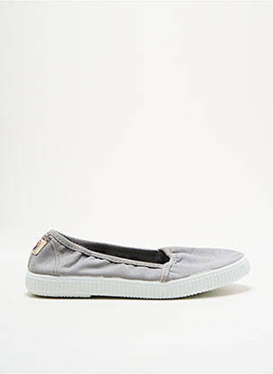 Ballerines bout rond talon plat jusqu'à 3cm gris VICTORIA femme