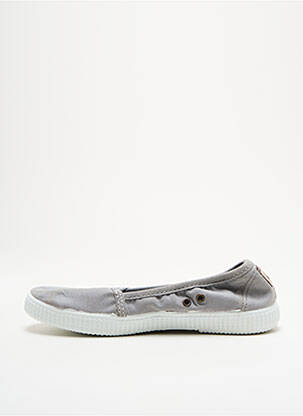 Ballerines bout rond talon plat jusqu'à 3cm gris VICTORIA femme