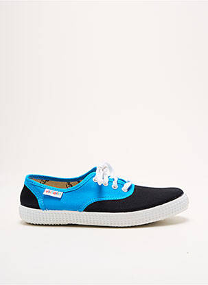 Baskets bout rond talon plat jusqu'à 3cm bleu VICTORIA femme