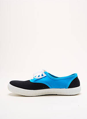 Baskets bout rond talon plat jusqu'à 3cm bleu VICTORIA femme