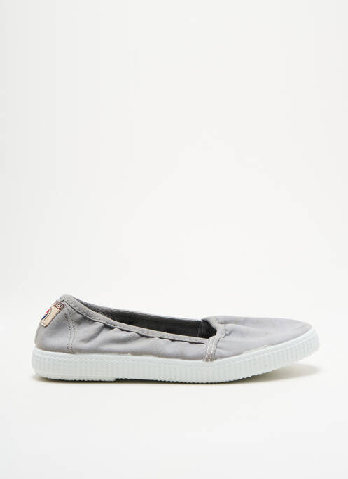 Ballerines bout rond talon plat jusqu'à 3cm gris VICTORIA femme