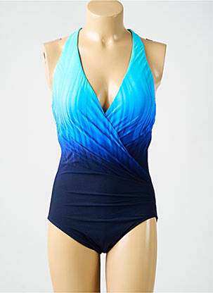 Maillot de bain 1 pièce effet matière satinée haut soutien-gorge moulé bleu MIRACLESUIT femme