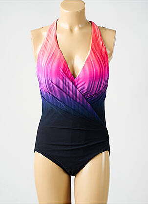 Maillot de bain 1 pièce effet matière satinée haut soutien-gorge moulé rose MIRACLESUIT femme