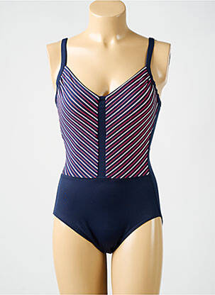 Maillot de bain 1 pièce effet matière satinée haut soutien-gorge moulé bleu MIRACLESUIT femme