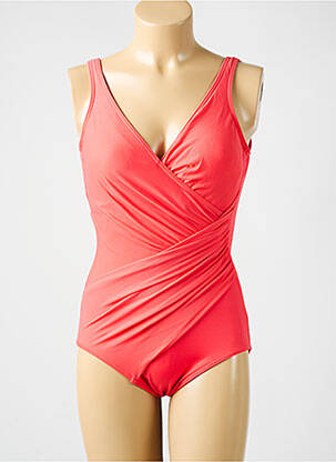 Maillot de bain 1 pièce effet matière satinée haut soutien-gorge moulé orange MIRACLESUIT femme