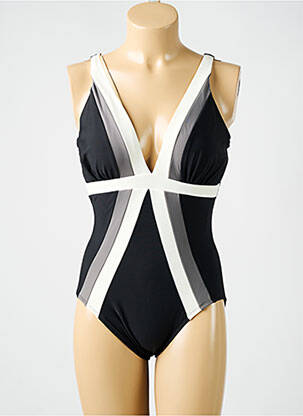 Maillot de bain 1 pièce effet matière satinée haut soutien-gorge moulé noir MIRACLESUIT femme