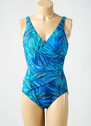 Maillot de bain 1 pièce imprimé fantaisie haut triangles bleu MIRACLESUIT femme