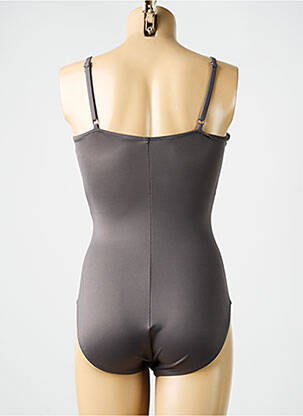 Maillot de bain 1 pièce effet matière satinée haut soutien-gorge emboitant gris MIRACLESUIT femme