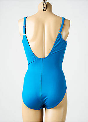 Maillot de bain 1 pièce effet matière satinée haut soutien-gorge emboitant bleu MIRACLESUIT femme