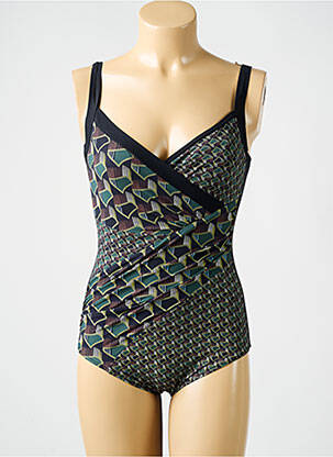 Maillot de bain 1 pièce imprimé fantaisie haut soutien-gorge balconnet noir MIRADONNA femme