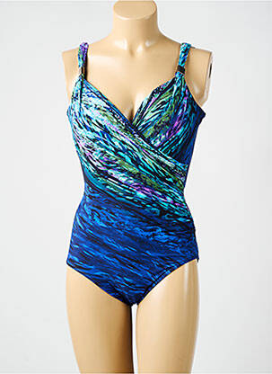 Maillot de bain 1 pièce imprimé fantaisie haut soutien-gorge moulé bleu MIRACLESUIT femme