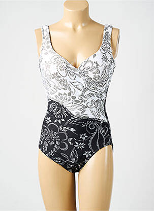 Maillot de bain 1 pièce effet matière satinée haut soutien-gorge moulé noir MIRACLESUIT femme