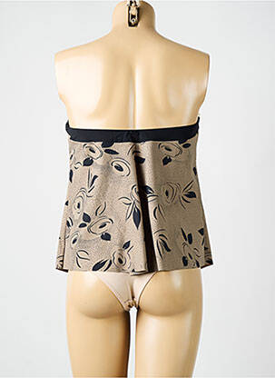 Top de bain bretelles élastiquées amovibles marron AMORESSA femme