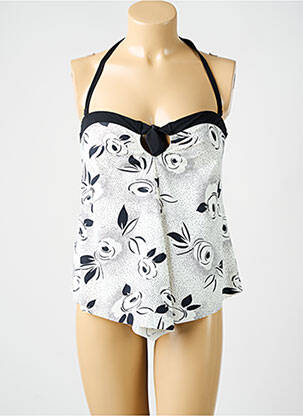 Top de bain bretelles élastiquées amovibles blanc AMORESSA femme