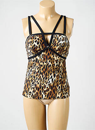 Top de bain effet matière satinée marron AMORESSA femme