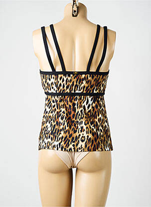 Top de bain effet matière satinée marron AMORESSA femme