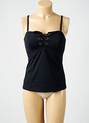 Top de bain bretelles élastiquées amovibles noir AMORESSA femme