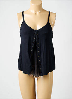 Top de bain effet matière satinée noir AMORESSA femme