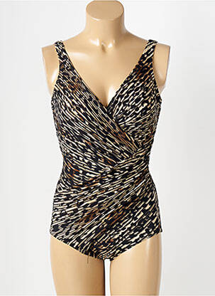 Maillot de bain 1 pièce imprimé fantaisie haut soutien-gorge moulé marron MIRACLESUIT femme