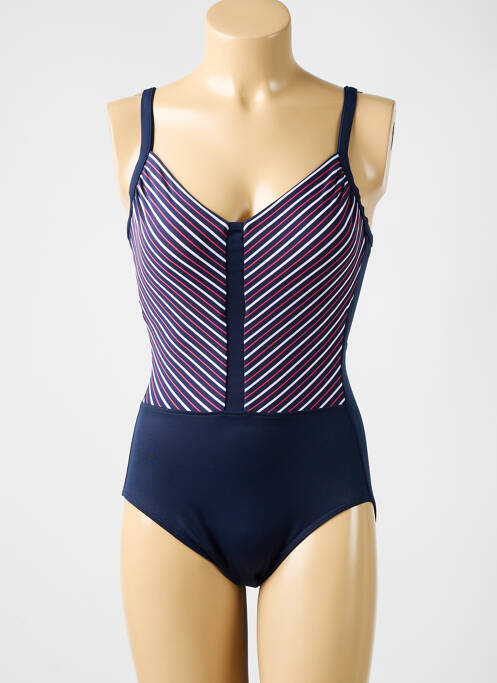 Maillot de bain 1 pièce effet matière satinée haut soutien-gorge moulé bleu MIRACLESUIT femme