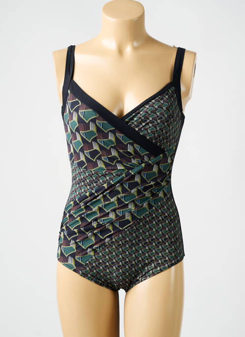 Maillot de bain 1 pièce imprimé fantaisie haut soutien-gorge balconnet noir MIRADONNA femme