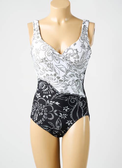 Maillot de bain 1 pièce effet matière satinée haut soutien-gorge moulé noir MIRACLESUIT femme