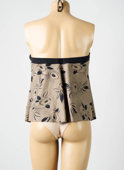 Top de bain bretelles élastiquées amovibles marron AMORESSA femme