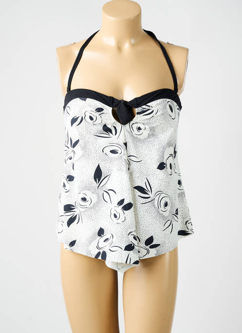 Top de bain bretelles élastiquées amovibles blanc AMORESSA femme