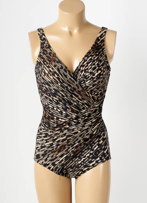 Maillot de bain 1 pièce imprimé fantaisie haut soutien-gorge moulé marron MIRACLESUIT femme