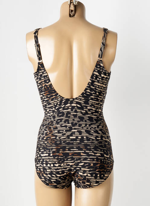Maillot de bain 1 pièce imprimé fantaisie haut soutien-gorge moulé marron MIRACLESUIT femme