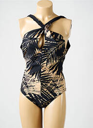 Maillot de bain 1 pièce stretch haut soutien-gorge balconnet noir AMORESSA femme