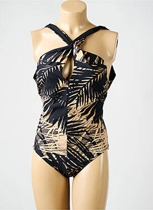 Maillot de bain 1 pièce stretch haut soutien-gorge balconnet noir AMORESSA femme